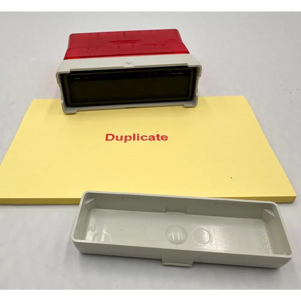 Custom Office Pre Inked Message Stamp DUPLICATE Red